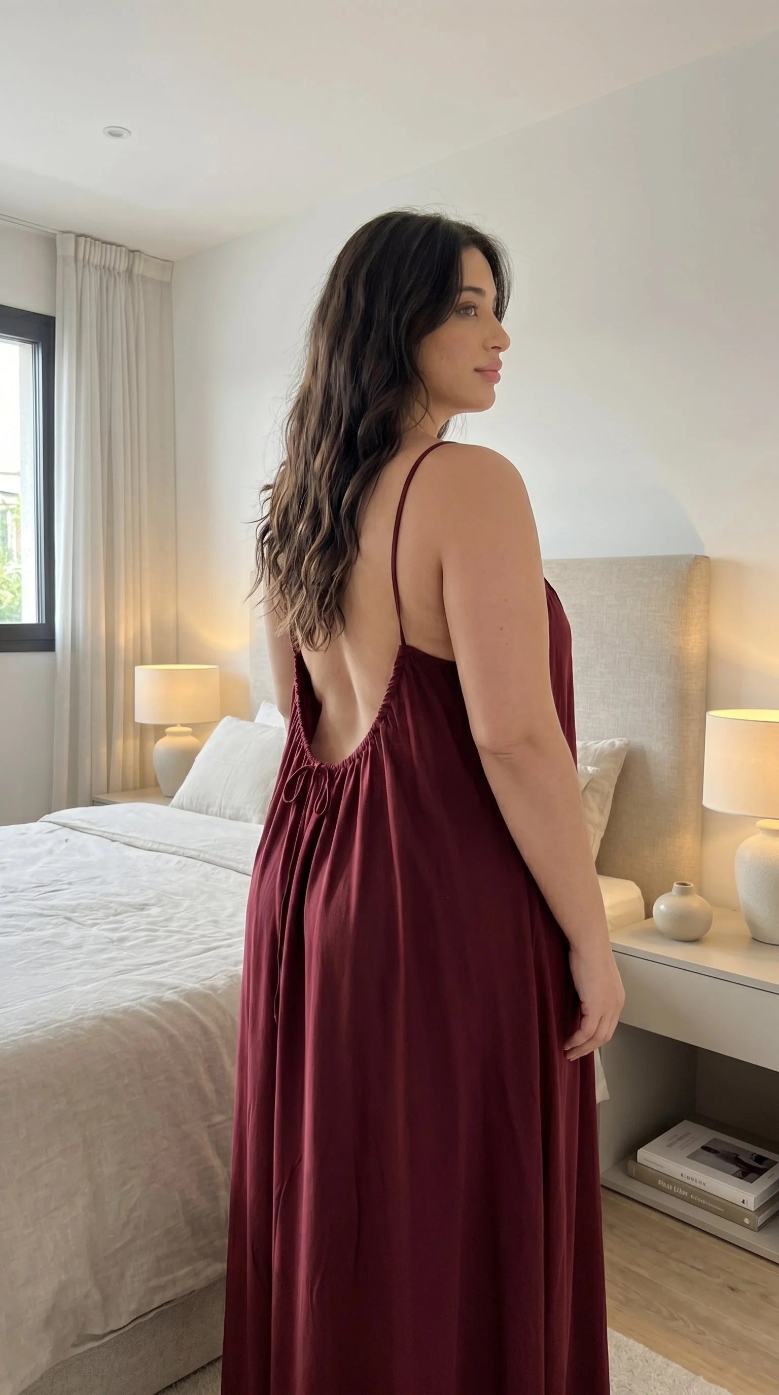 Premium Soft Flow Lounge Maxi Dress MARRON