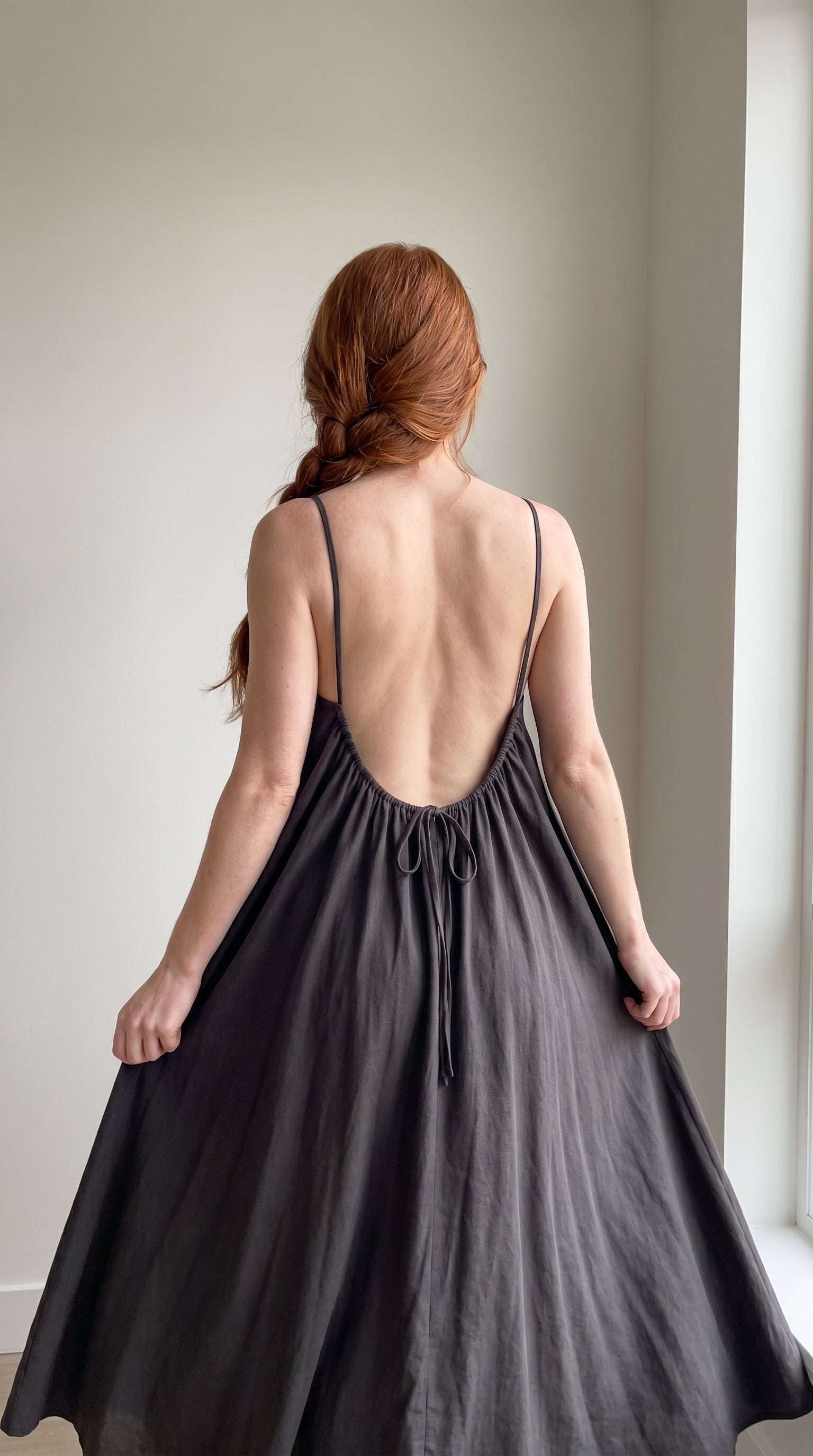 Premium Soft Flow Lounge Maxi Dress BLACK