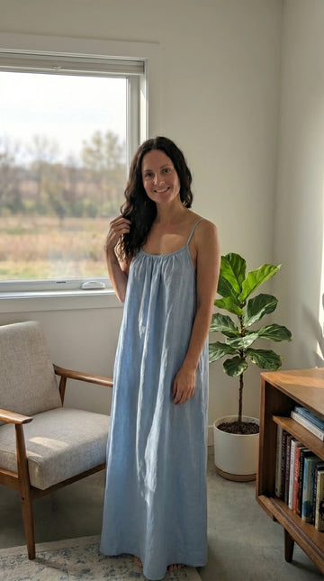 Premium Soft Flow Lounge Maxi Dress SKY