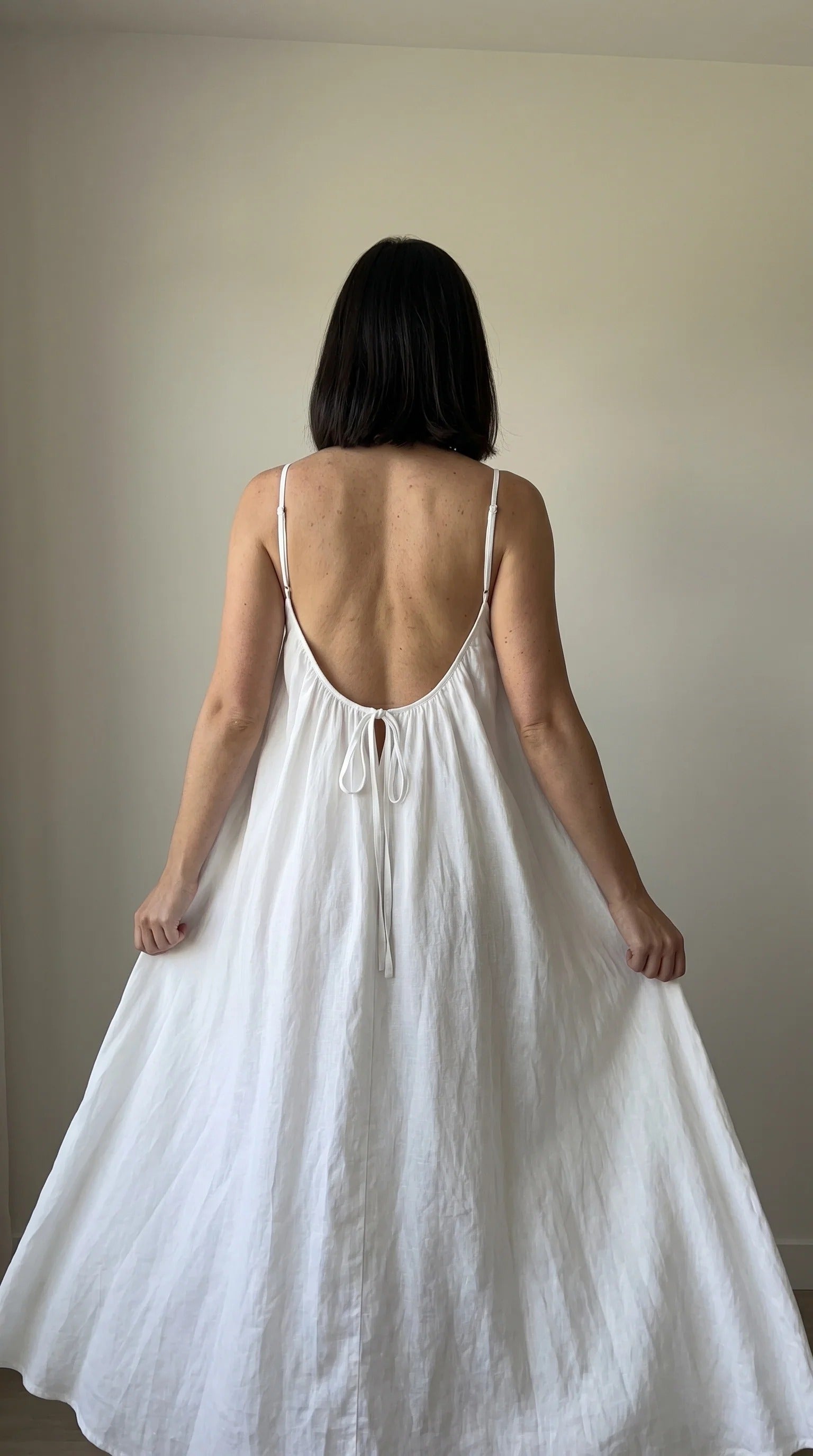 Premium Soft Flow Lounge Maxi Dress WHITE